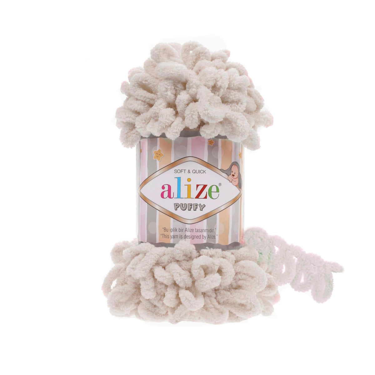 Alize Puffy Chenille Yarn, Cream - 599