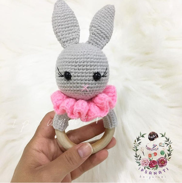 Free Knitting Patterns | Rabbit Teether Amigurumi Making