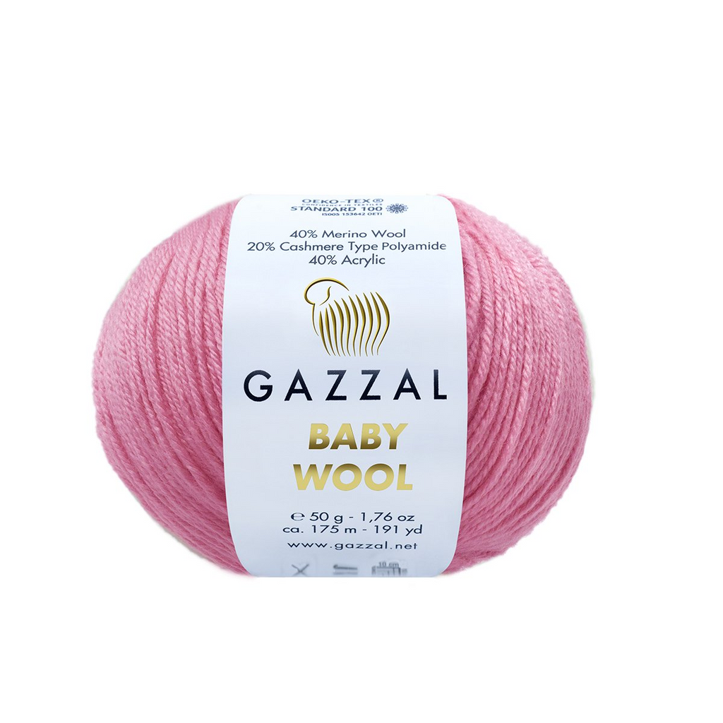 Gazzal Baby Wool Knitting Yarn, Pink - 828 - Hobiumyarns