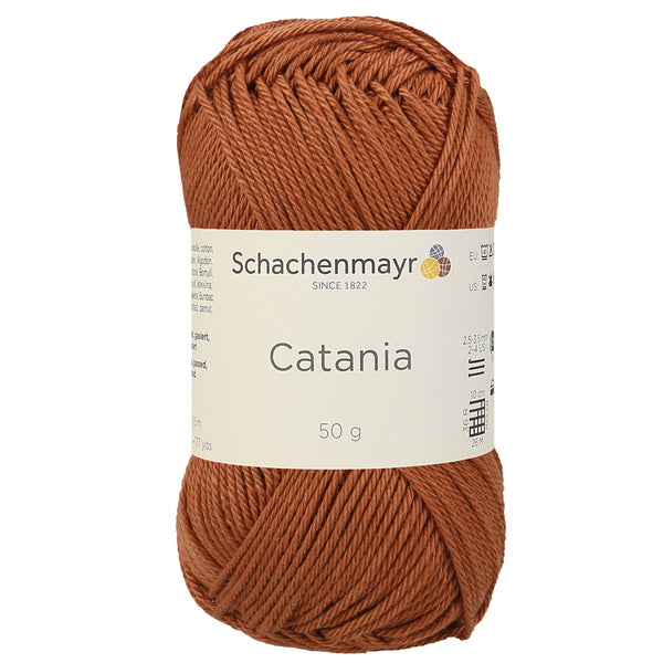 Schachenmayr Catania 100% Cotton Knitting Yarn, Tobacco - 9801210-00426
